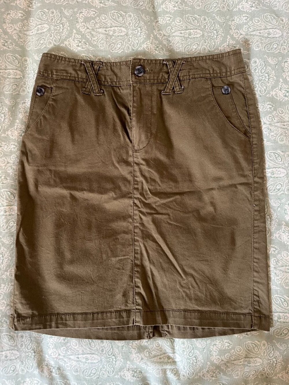 Sonoma Olive Green Cotton Skirt